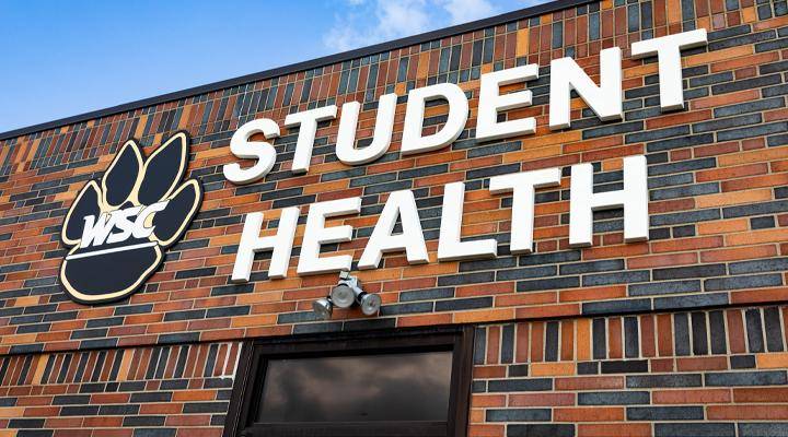 Close-up of the WSC Student Health building