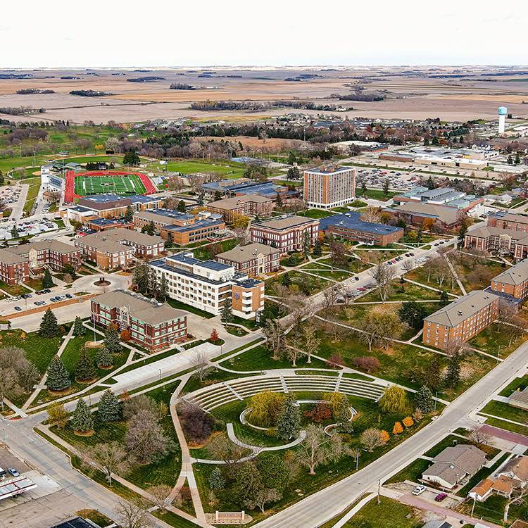 An aerial photo of the WSC campus