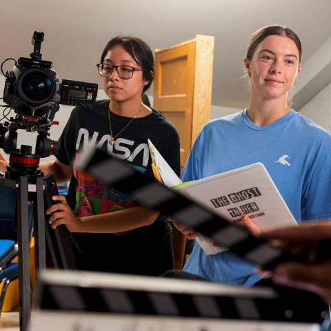 WSC students work on a film production
