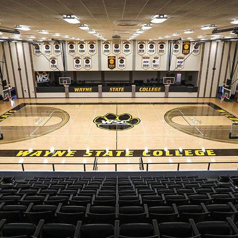 Overhead photo of Rice Auditorium court