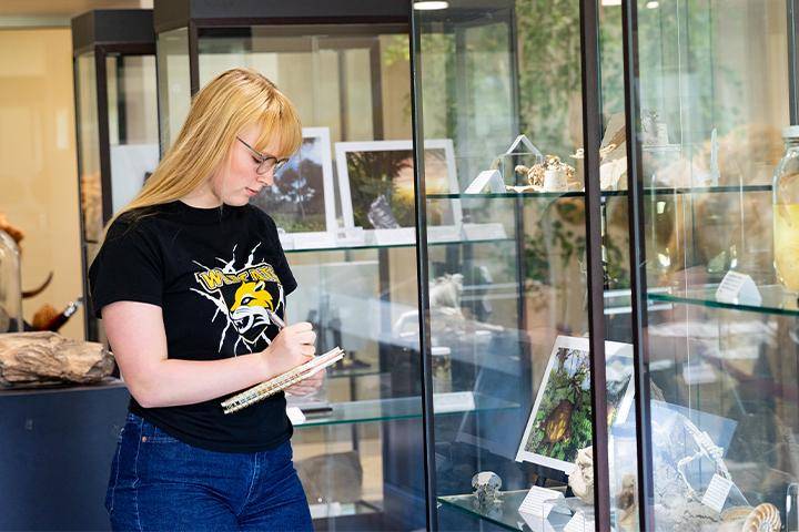 A WSC student in the Natural History Museum