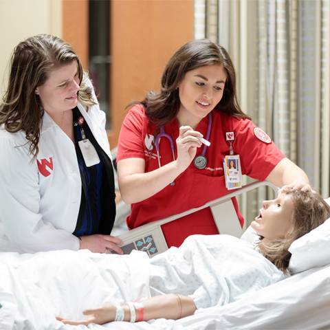 UNMC nursing student and professor