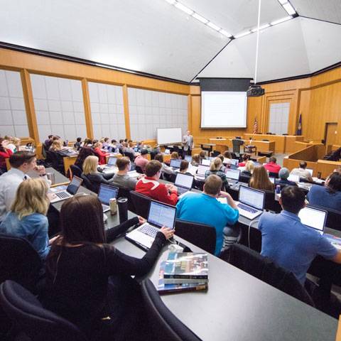 Students in a law classroom at the University of Nebraska-Lincoln