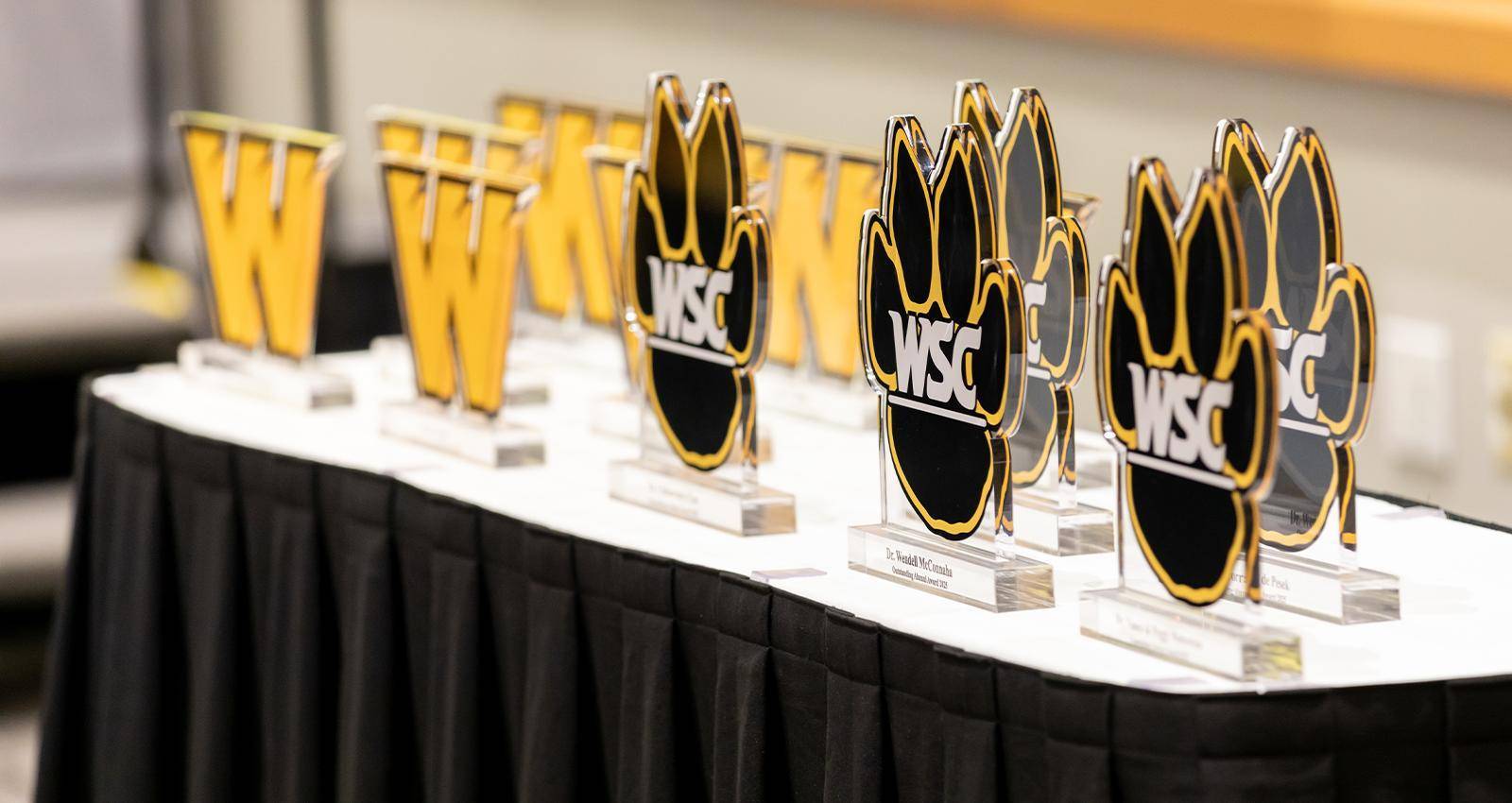 Photo of alumni award plaques