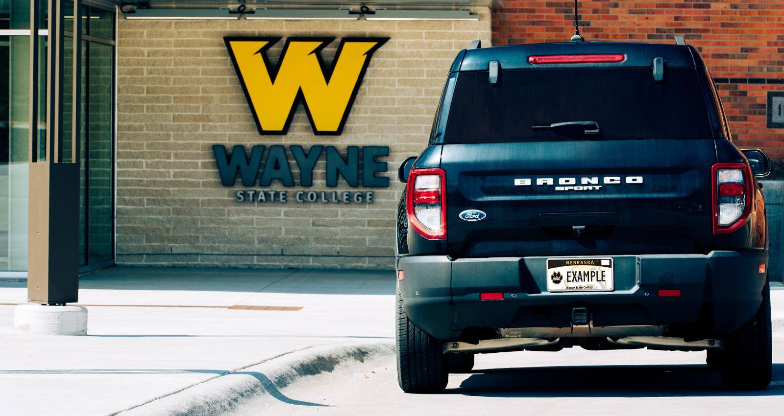 An example of a WSC license plate on a vehicle