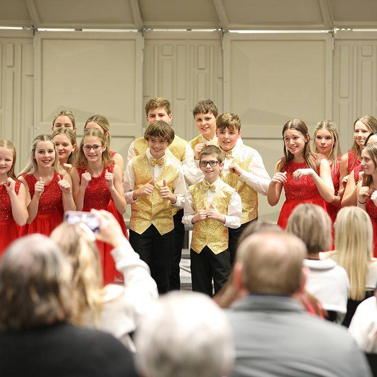 A middle school show choir performs at WSC