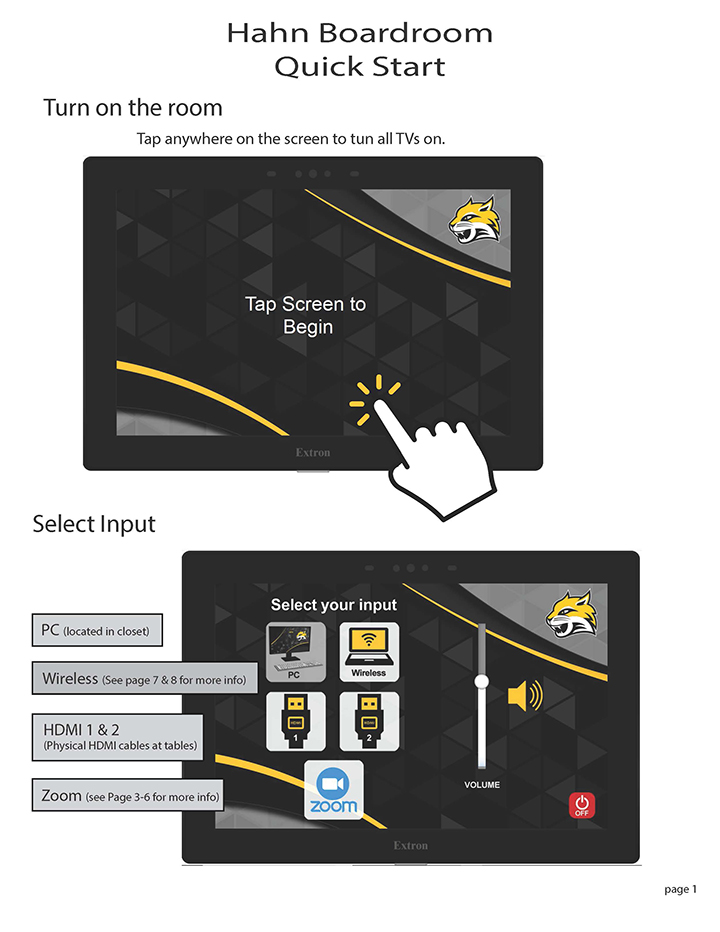 Hahn boardroom touch screen options