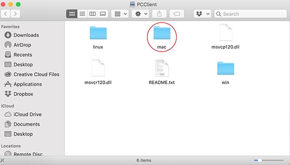 Mac pcclient