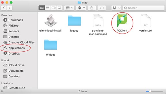 Mac pcclient applications