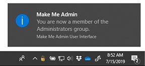 Make me admin balloon letting you know you now have admin rights.