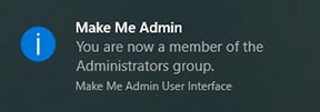 Make me admin windows 10 member pop up