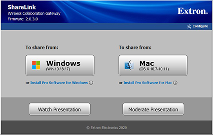 Sharelink software install options