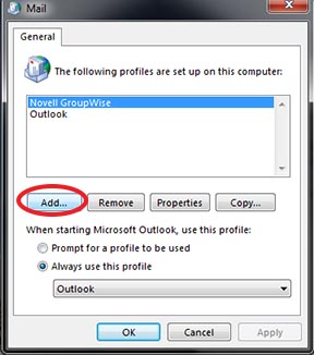 Windows7 mail add profile