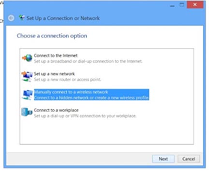 Windows8 manually connect