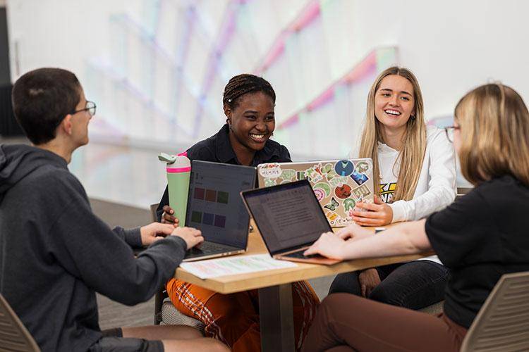 A group of students studying together