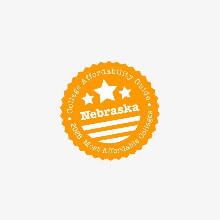 Most Affordable College in Nebraska award badge