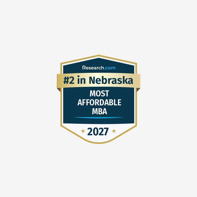 Most affordable mba in nebraska award badge