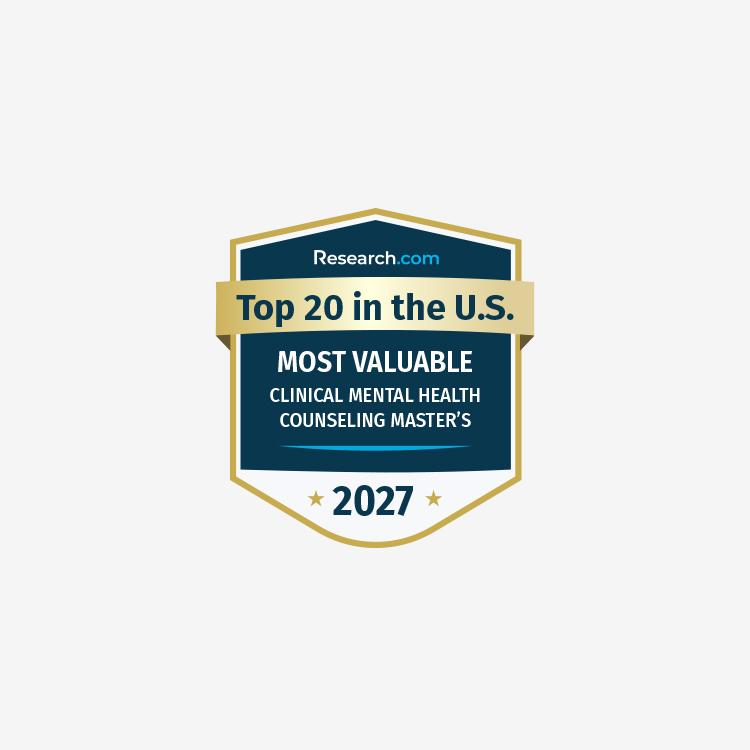 Most Valuable Mental Health Counseling Master's Programs in the U.S. award badge