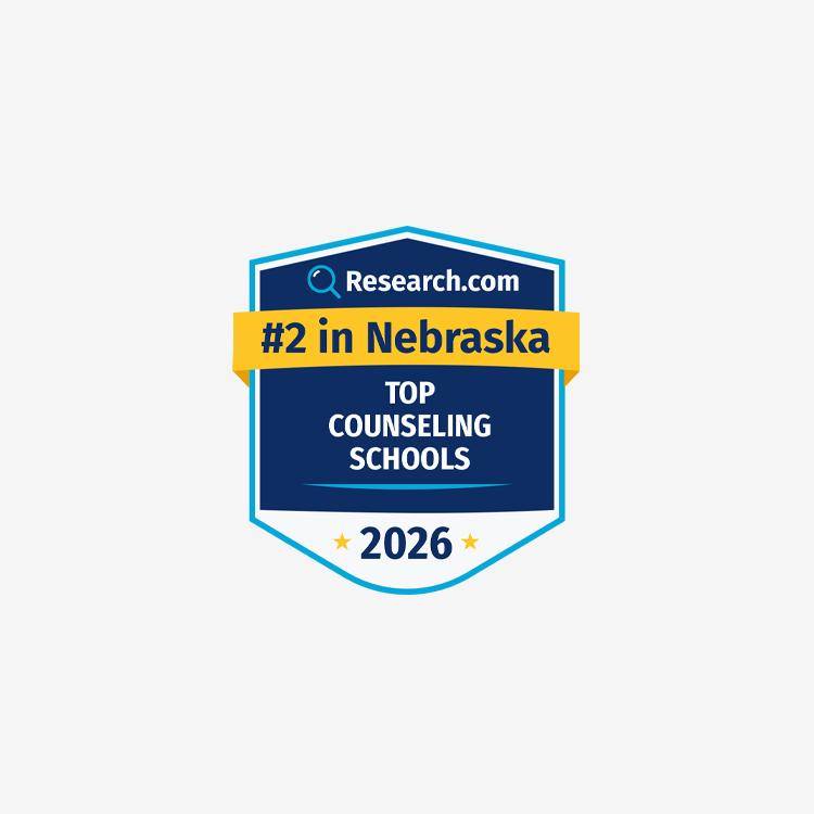 Top counseling programs in Nebraska award badge