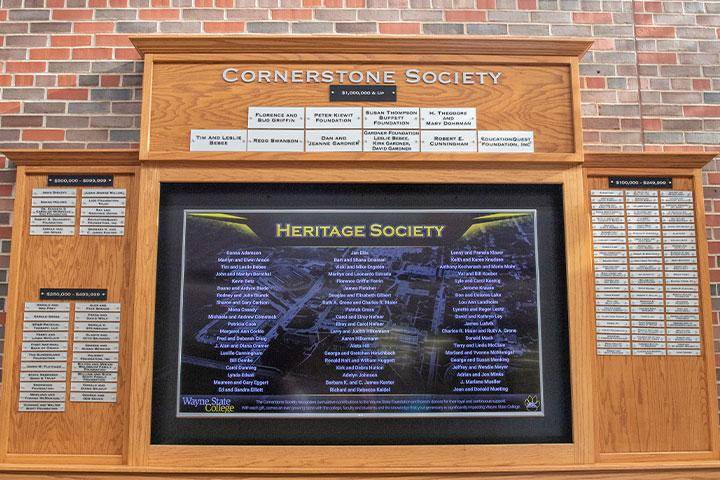 Photo of donor plaque and screen