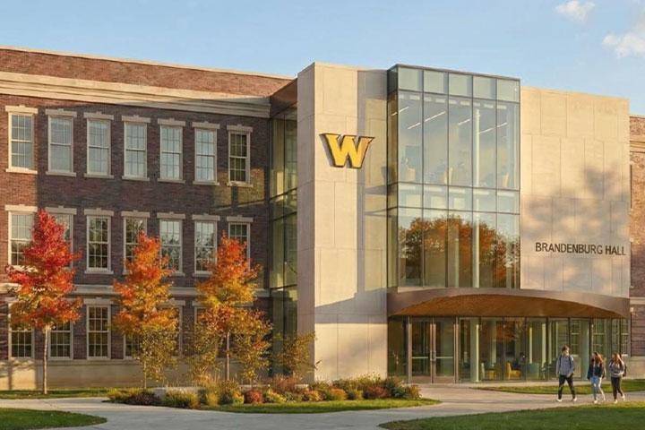 Exterior rendering of the future Brandenburg Student Success Center front entrance
