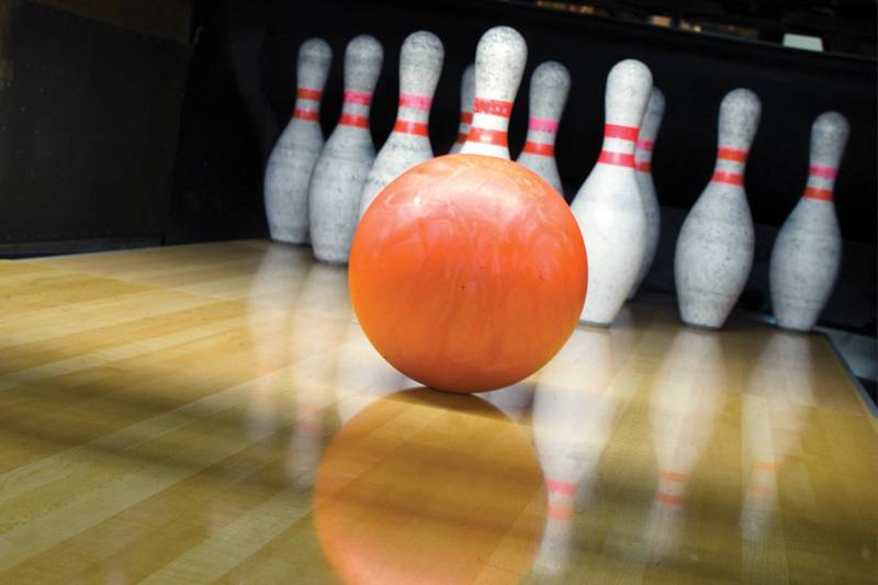 Bowling pins close-up