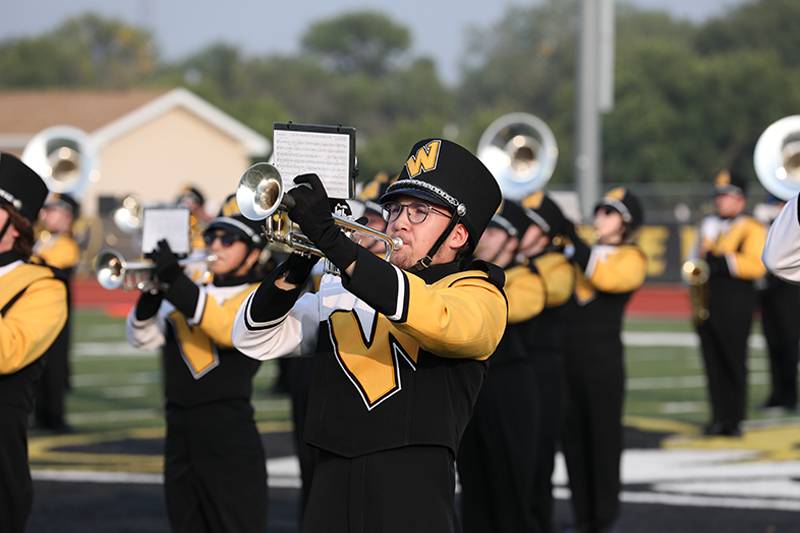 The Marching Band performs during half-time
