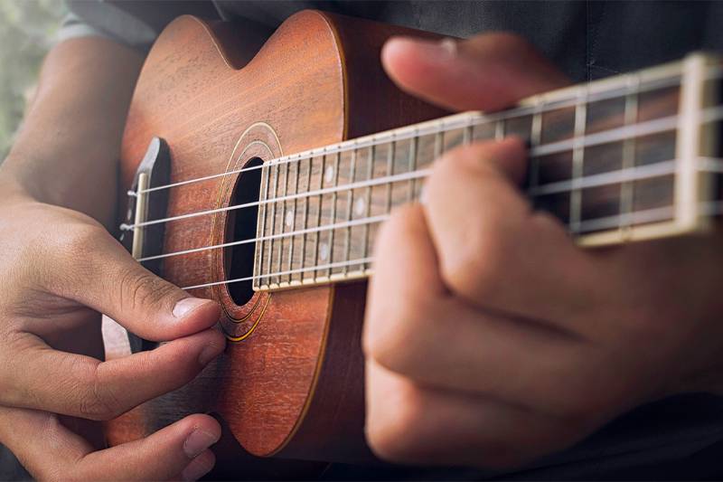 A ukulele close-up