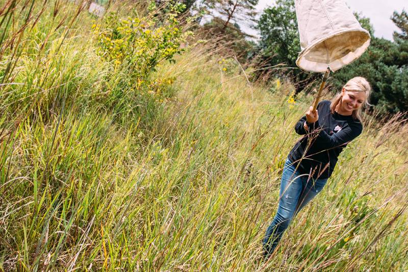 A student in the outdoors at WSC