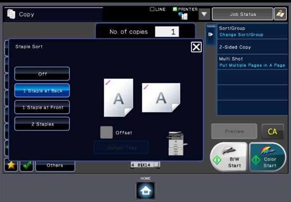 Copying sample sort menu