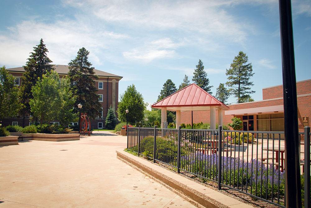 A view of Hoffbauer Plaza