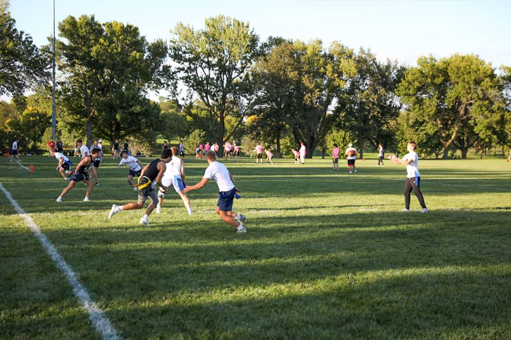 WSC students play intramural flag football