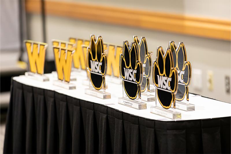 Photo of alumni award plaques