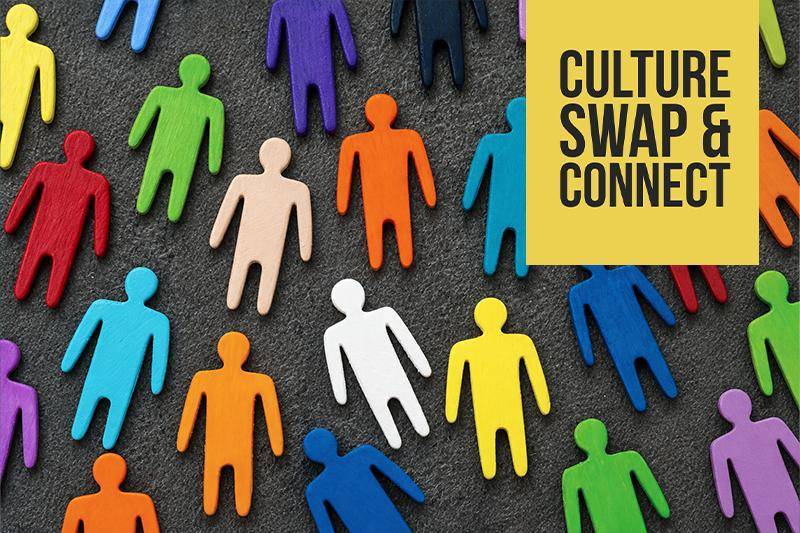 Colorful wooden people cutouts