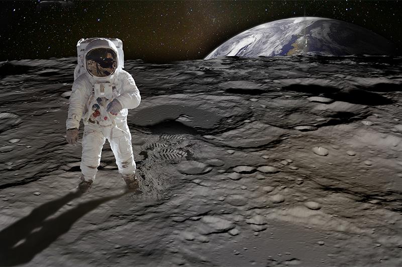 Image of an astronaut on the moon