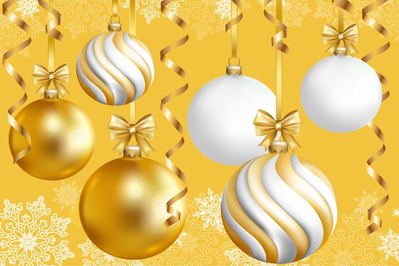 Graphic image of Christmas tree ornaments