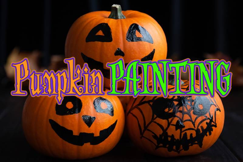 Image of small painted pumpkins