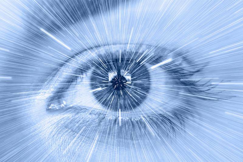 An eye with light illustration