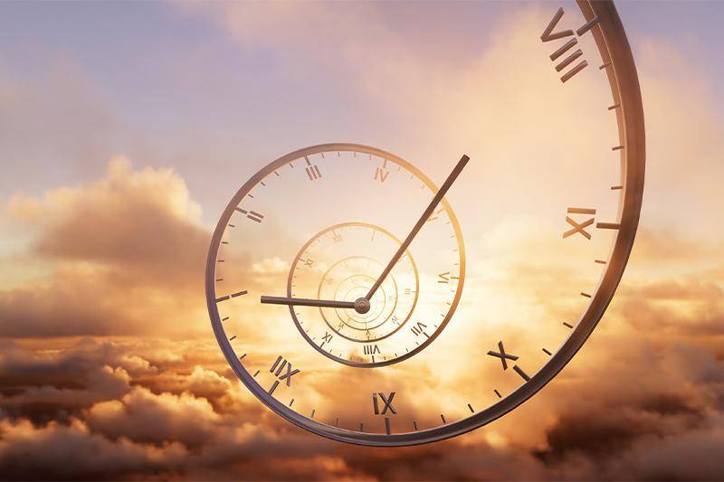 An illustration of time travel