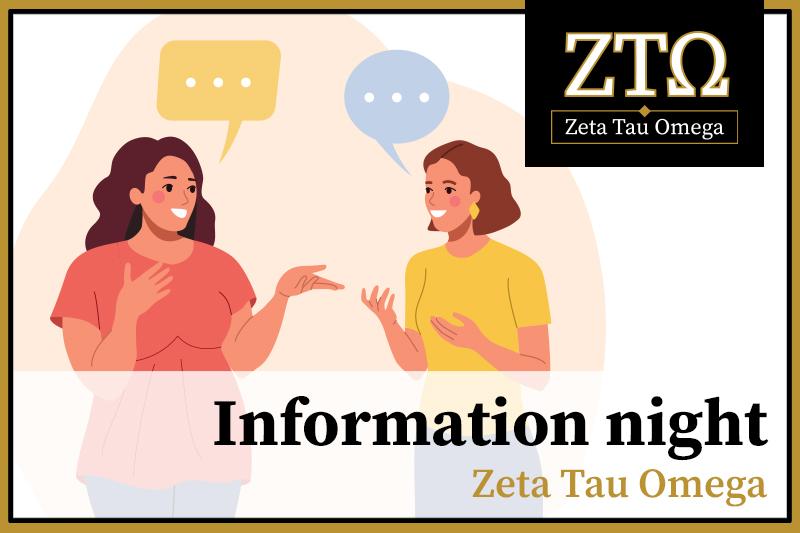 An illustration of two females talking