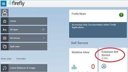Firefly Employee Self Service box