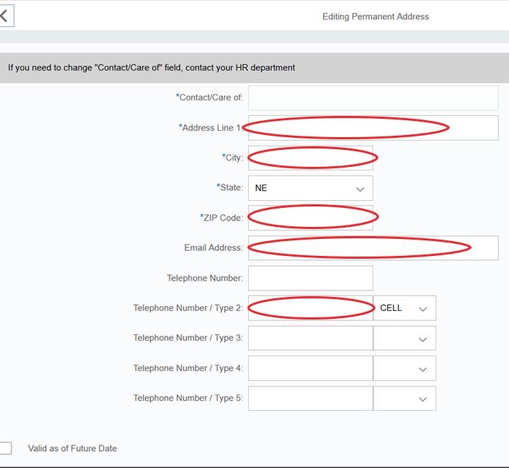 Firefly permanent address edit text boxes