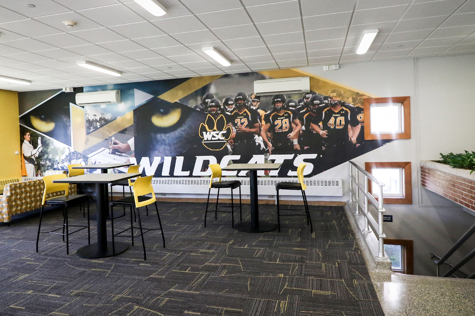 A view of the commons area off the main floor lobby in Anderson Hall