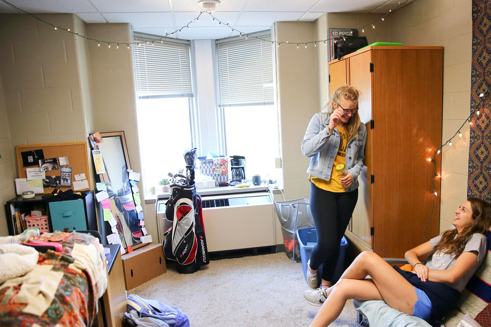 A glimpse of a dorm room in of Bowen Hall
