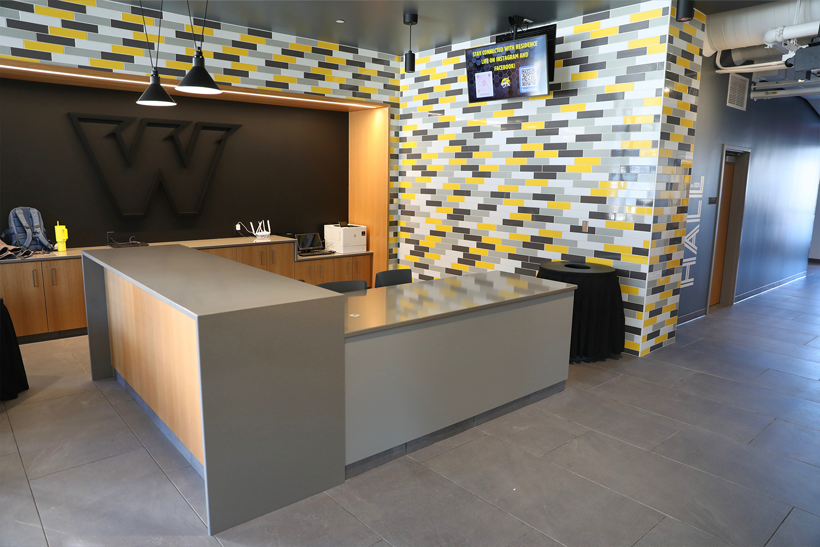 Front desk in Stearns Hall