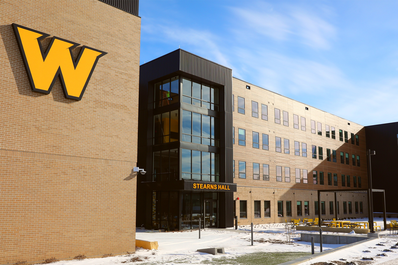 Exterior shot of Stearns Hall