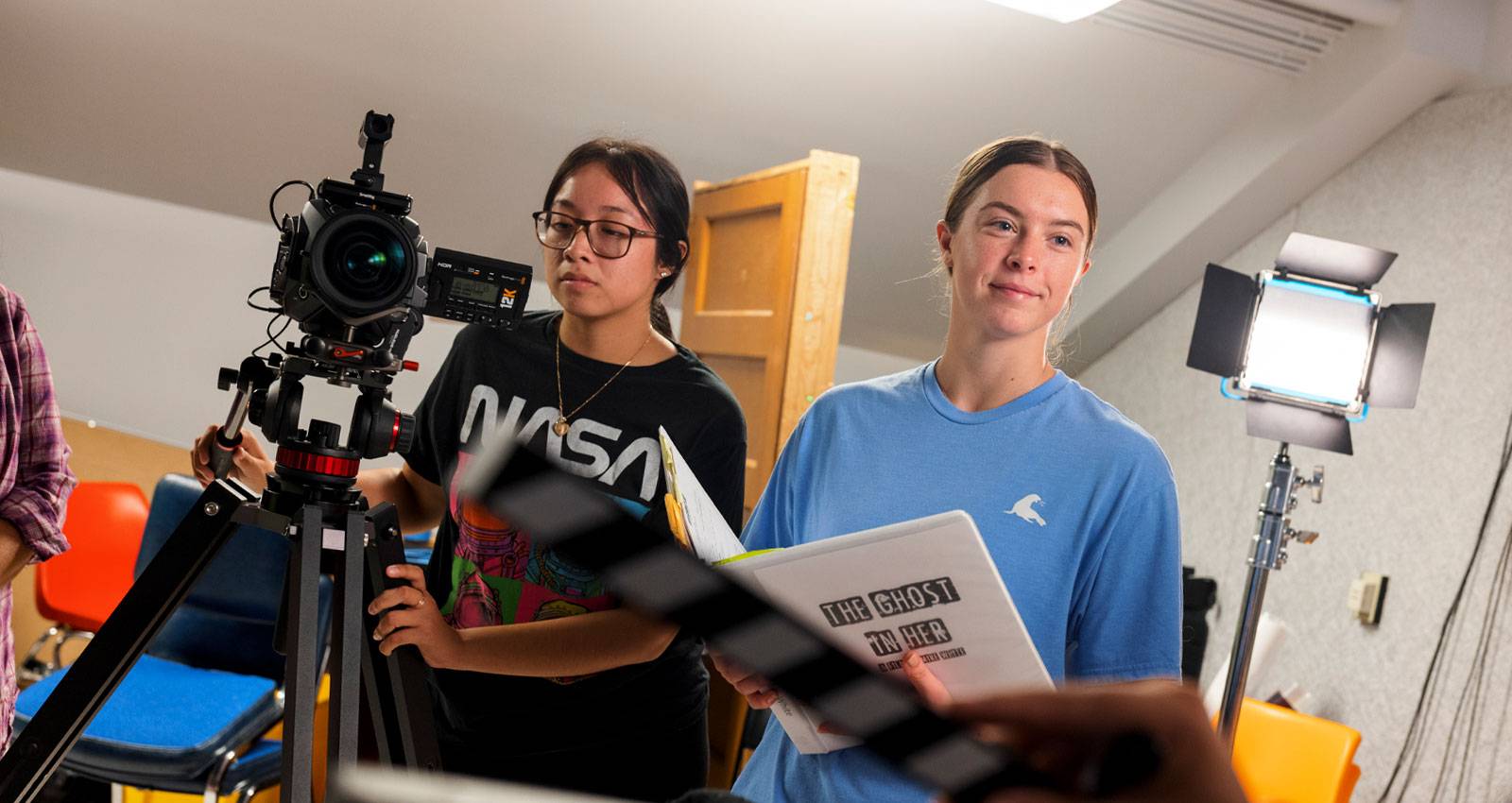 WSC students work on a film project