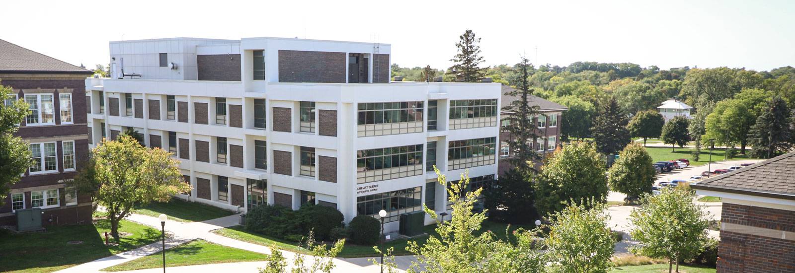 Exterior photo of the Carhart Science building