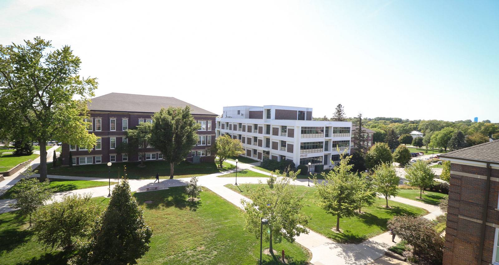 Overhead view of Carhart Science and the Humanities building