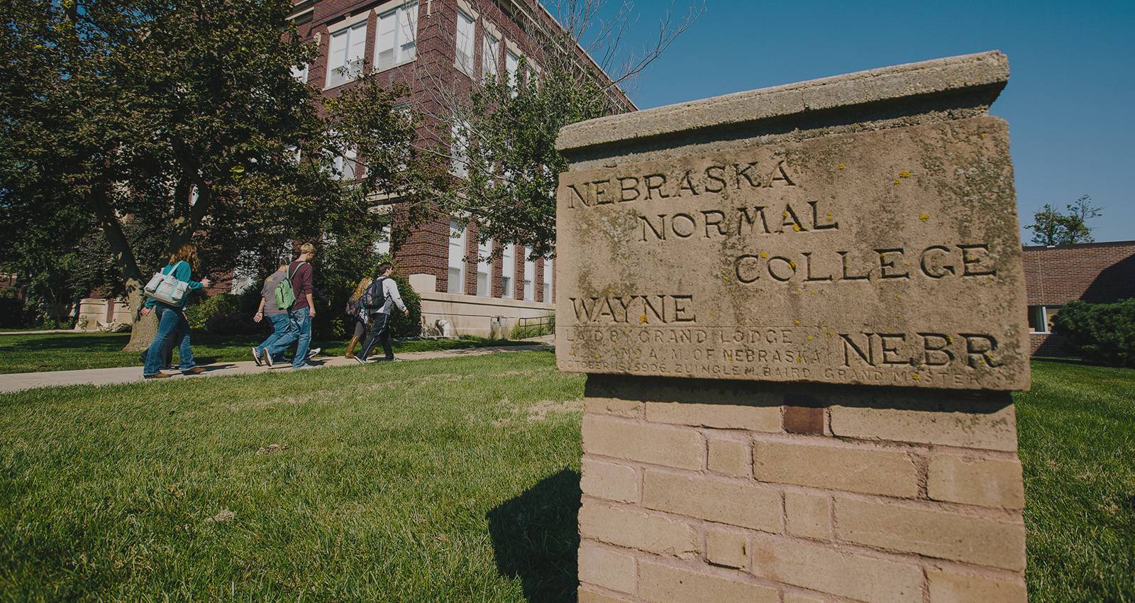 Wayne State College Foundation brick pillar